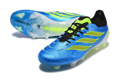 Men's Adidas Predator 26 Elite FG Football Boots - Blue/Electric Blue/Neon Green