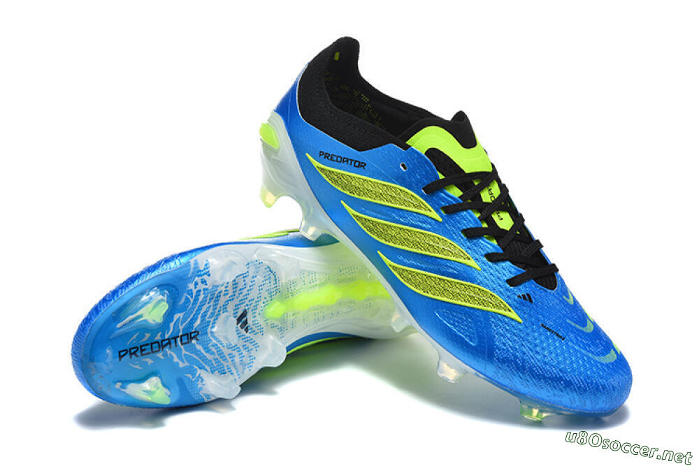 Men's Adidas Predator 26 Elite FG Football Boots - Blue/Electric Blue/Neon Green 4