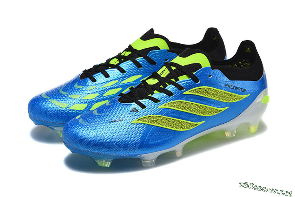 Men's Adidas Predator 26 Elite FG Football Boots - Blue/Electric Blue/Neon Green 5