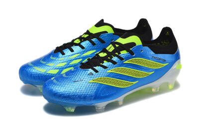 Men's Adidas Predator 26 Elite FG Football Boots - Blue/Electric Blue/Neon Green