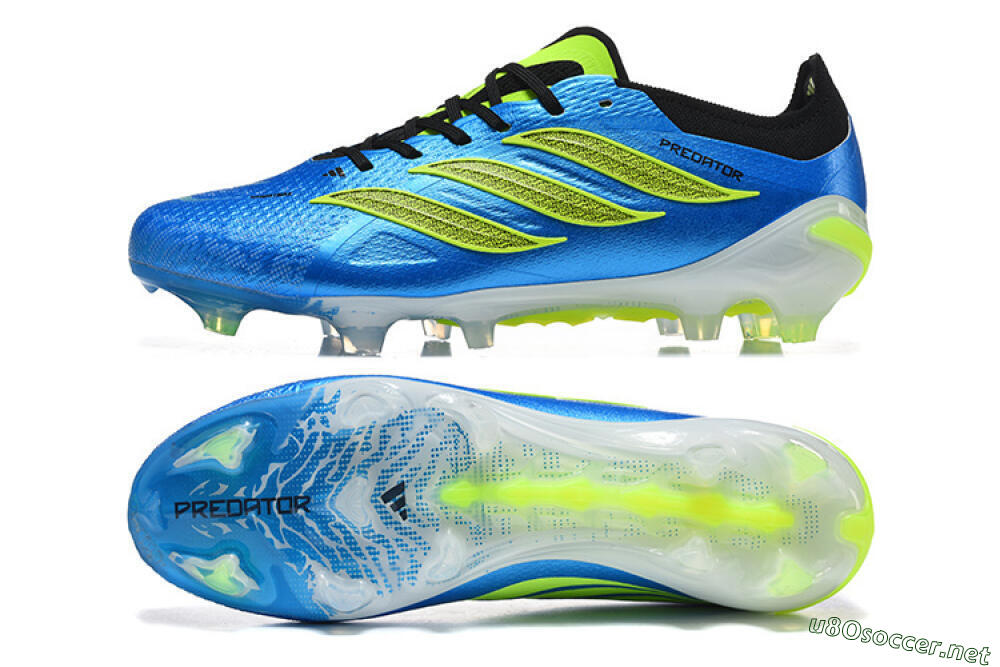 Men's Adidas Predator 26 Elite FG Football Boots - Blue/Electric Blue/Neon Green 1