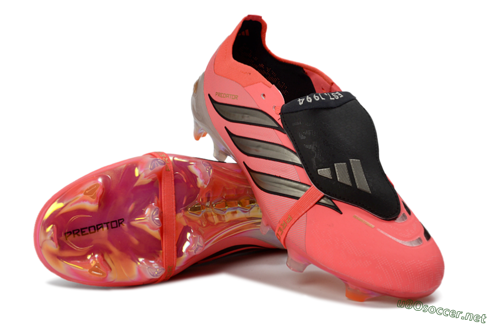 Unisex Adidas Predator 26 Elite Fold-Over Tongue FG Football Boots - Pink/Electric Pink/Black 4