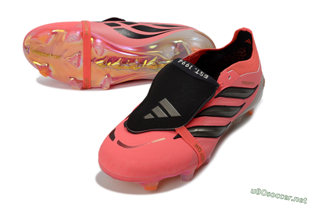 Unisex Adidas Predator 26 Elite Fold-Over Tongue FG Football Boots - Pink/Electric Pink/Black 3