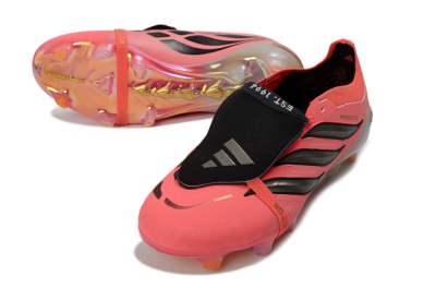 Unisex Adidas Predator 26 Elite Fold-Over Tongue FG Football Boots - Pink/Electric Pink/Black