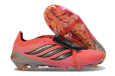 Unisex Adidas Predator 26 Elite Fold-Over Tongue FG Football Boots - Pink/Electric Pink/Black