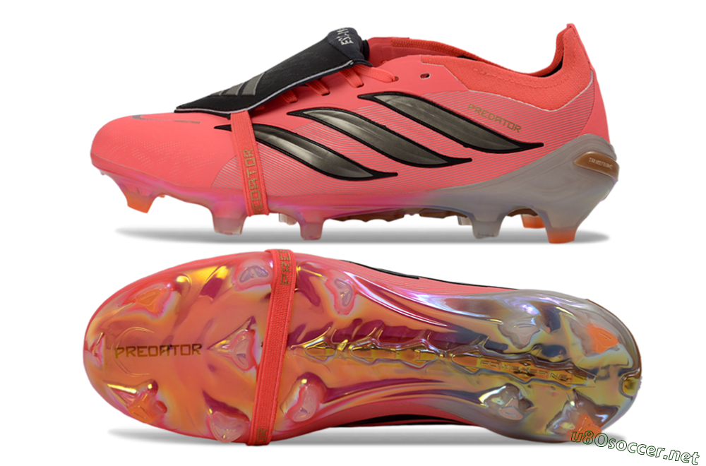 Unisex Adidas Predator 26 Elite Fold-Over Tongue FG Football Boots - Pink/Electric Pink/Black 1