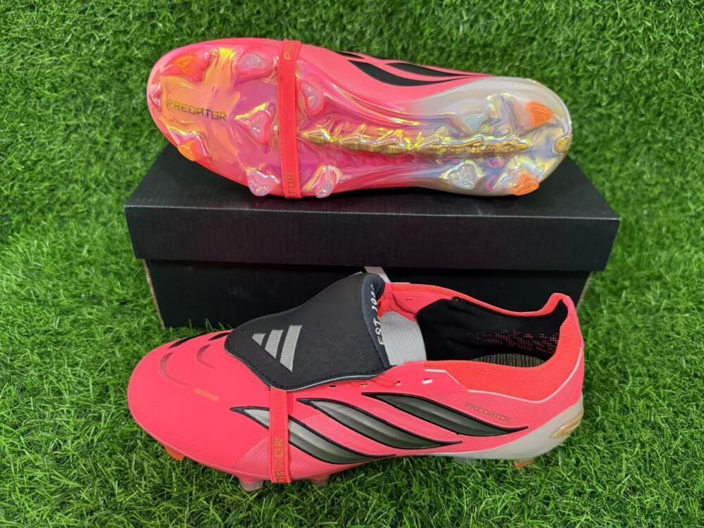 Unisex Adidas Predator 26 Elite Fold-Over Tongue FG Football Boots - Pink/Electric Pink/Black