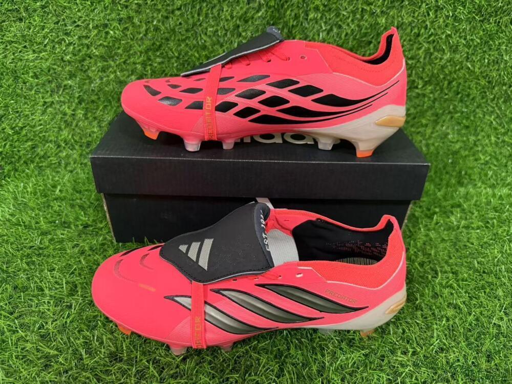 Unisex Adidas Predator 26 Elite Fold-Over Tongue FG Football Boots - Pink/Electric Pink/Black