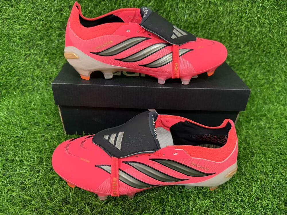 Unisex Adidas Predator 26 Elite Fold-Over Tongue FG Football Boots - Pink/Electric Pink/Black