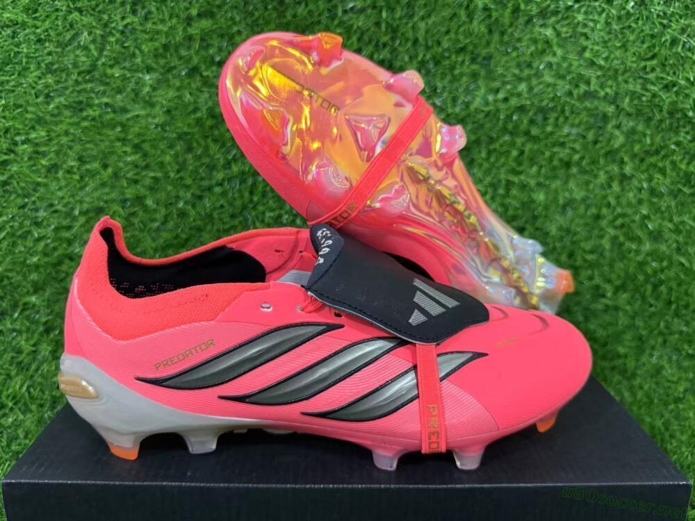 Unisex Adidas Predator 26 Elite Fold-Over Tongue FG Football Boots - Pink/Electric Pink/Black