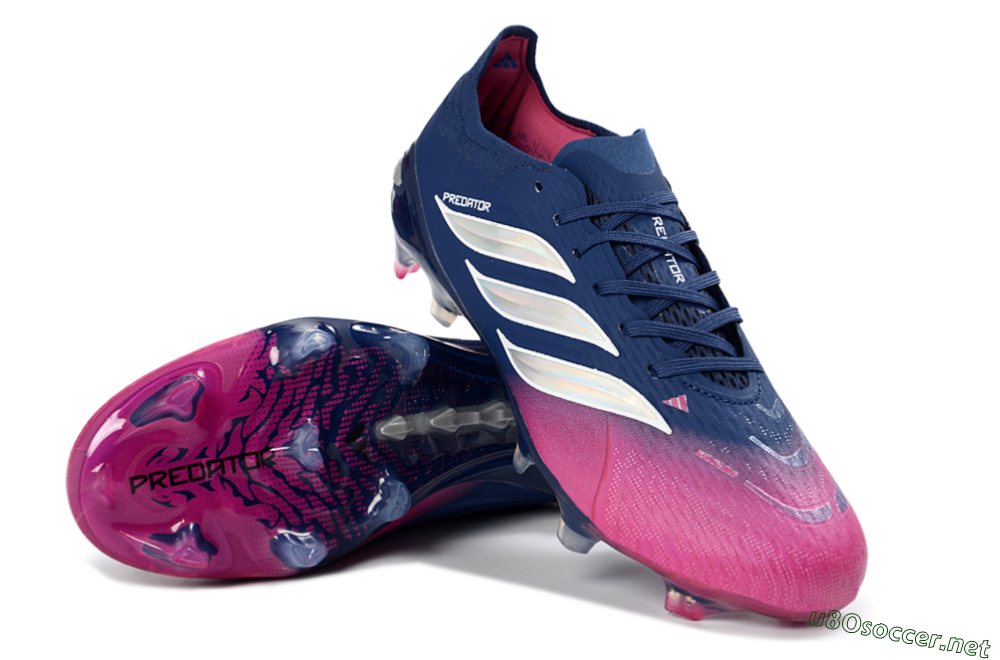 Unisex Adidas Predator 26 Elite FG Football Boots - Navy/Electric Pink/Deep Blue 3