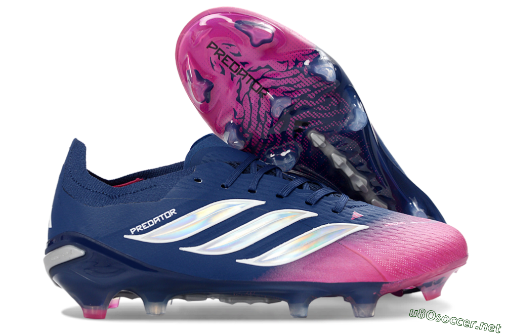 Unisex Adidas Predator 26 Elite FG Football Boots - Navy/Electric Pink/Deep Blue 2