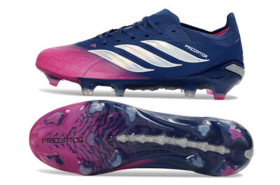 Unisex Adidas Predator 26 Elite FG Football Boots - Navy/Electric Pink/Deep Blue