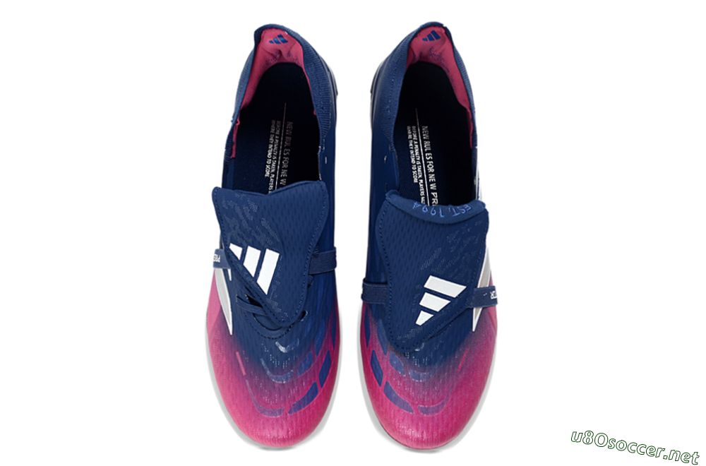 Unisex Adidas Predator 26 Elite Fold-Over Tongue FG Football Boots - Navy/Vibrant Pink/Deep Blue 4