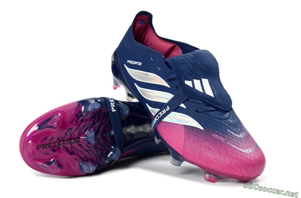 Unisex Adidas Predator 26 Elite Fold-Over Tongue FG Football Boots - Navy/Vibrant Pink/Deep Blue 3