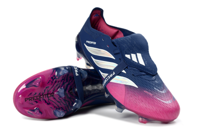 Unisex Adidas Predator 26 Elite Fold-Over Tongue FG Football Boots - Navy/Vibrant Pink/Deep Blue