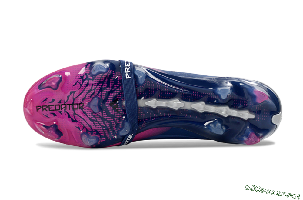 Unisex Adidas Predator 26 Elite Fold-Over Tongue FG Football Boots - Navy/Vibrant Pink/Deep Blue 6
