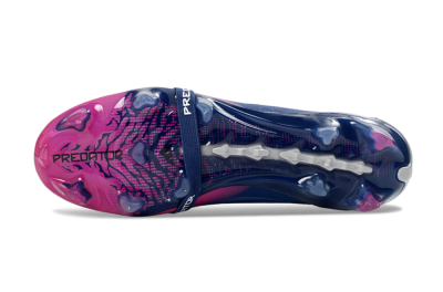 Unisex Adidas Predator 26 Elite Fold-Over Tongue FG Football Boots - Navy/Vibrant Pink/Deep Blue