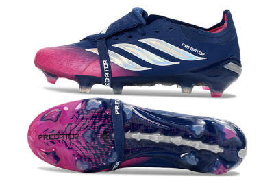 Unisex Adidas Predator 26 Elite Fold-Over Tongue FG Football Boots - Navy/Vibrant Pink/Deep Blue
