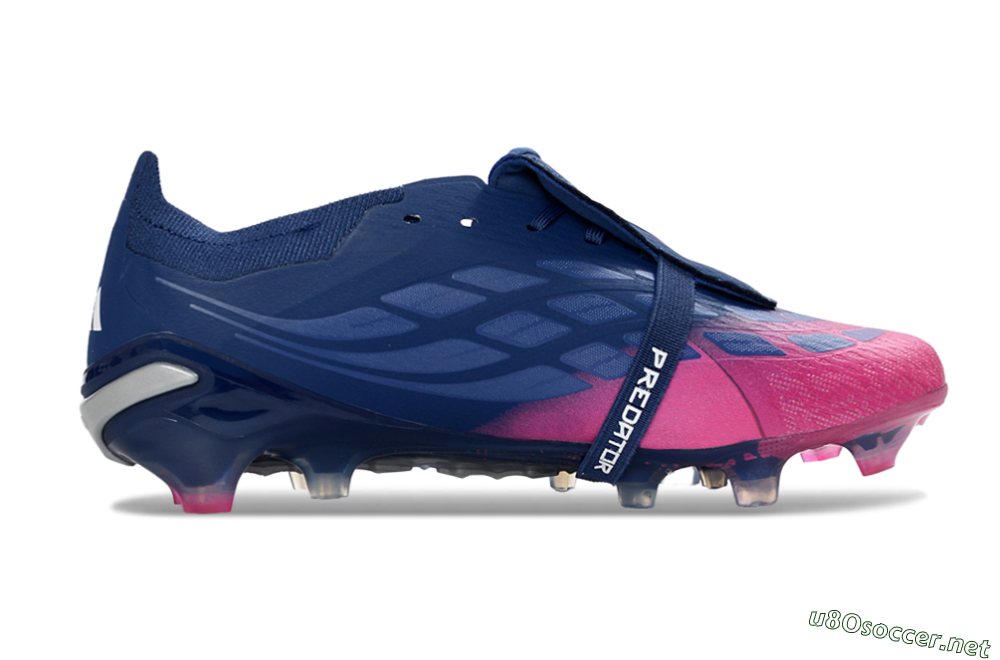 Unisex Adidas Predator 26 Elite Fold-Over Tongue FG Football Boots - Navy/Vibrant Pink/Deep Blue 7