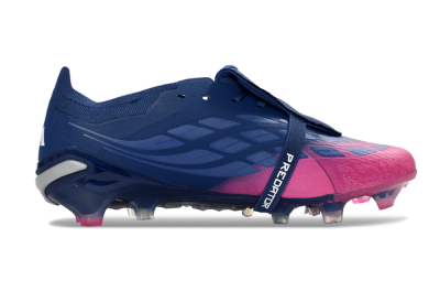 Unisex Adidas Predator 26 Elite Fold-Over Tongue FG Football Boots - Navy/Vibrant Pink/Deep Blue