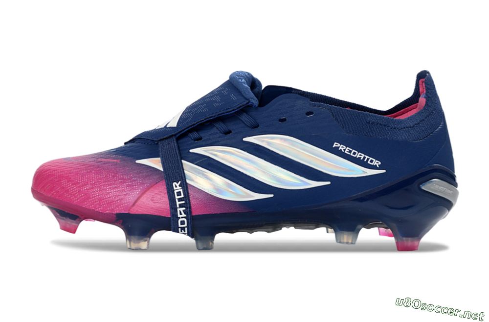 Unisex Adidas Predator 26 Elite Fold-Over Tongue FG Football Boots - Navy/Vibrant Pink/Deep Blue 0