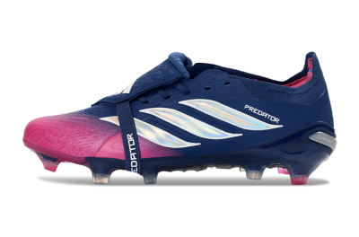 Unisex Adidas Predator 26 Elite Fold-Over Tongue FG Football Boots - Navy/Vibrant Pink/Deep Blue