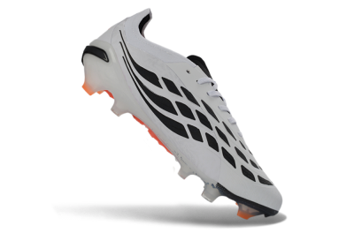 Unisex Adidas Predator 26 Elite FG Football Boots - White/Electric Orange/Sleek Black