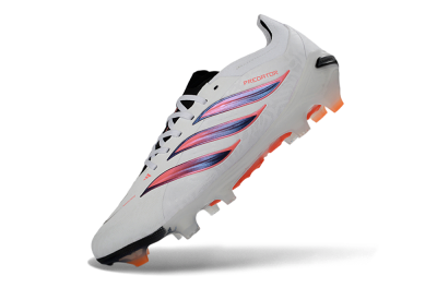 Unisex Adidas Predator 26 Elite FG Football Boots - White/Electric Orange/Sleek Black