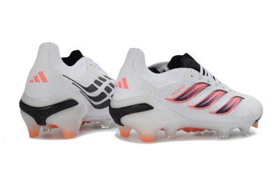 Unisex Adidas Predator 26 Elite FG Football Boots - White/Electric Orange/Sleek Black