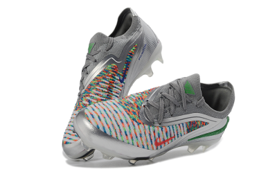 Kids Nike Phantom 6 Elite Low FG Football Boots - Silver/Vibrant Green/Multicolor