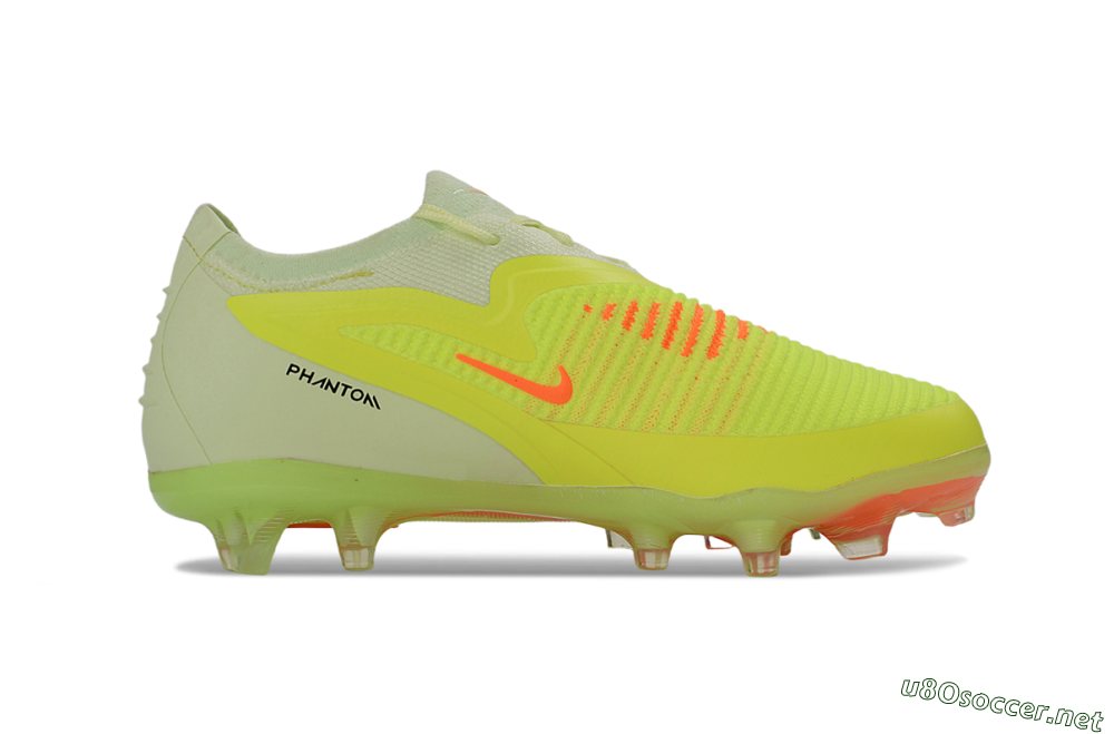 Kids Nike Phantom 6 Elite Low FG Football Boots - Yellow/Neon Green/Fluorescent Orange 5