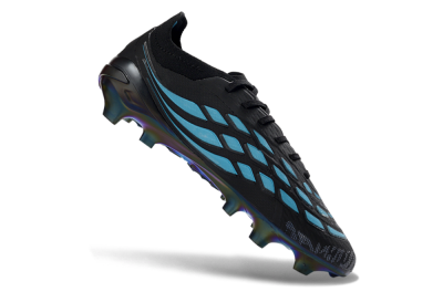 Unisex Adidas Predator 26 Elite FG Football Boots - Black/Electric Blue/Rainbow Iridescent