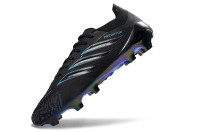 Unisex Adidas Predator 26 Elite FG Football Boots - Black/Electric Blue/Rainbow Iridescent