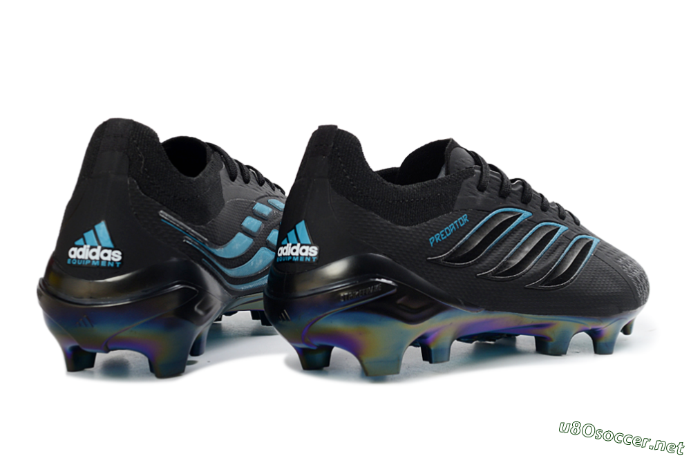 Unisex Adidas Predator 26 Elite FG Football Boots - Black/Electric Blue/Rainbow Iridescent 6