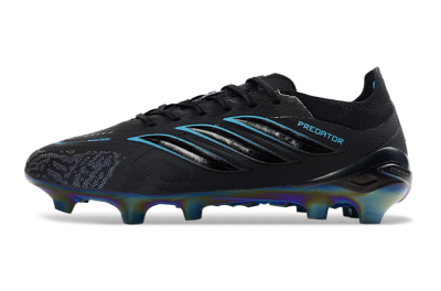 Unisex Adidas Predator 26 Elite FG Football Boots - Black/Electric Blue/Rainbow Iridescent