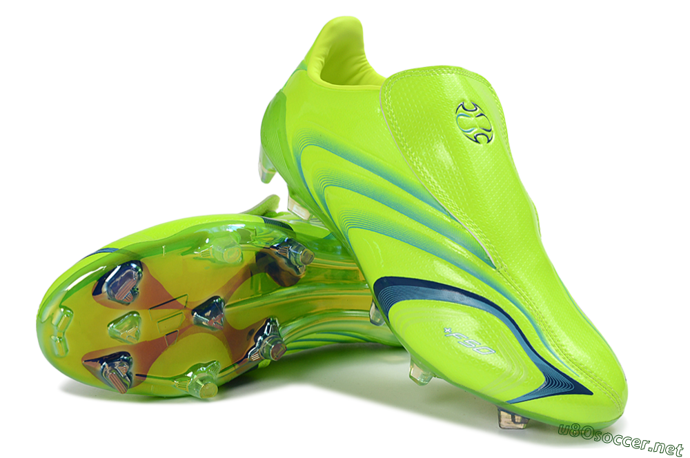 Men's Adidas F50 Elite FG Football Boots - Green/Electric Green/Blue Accent 3
