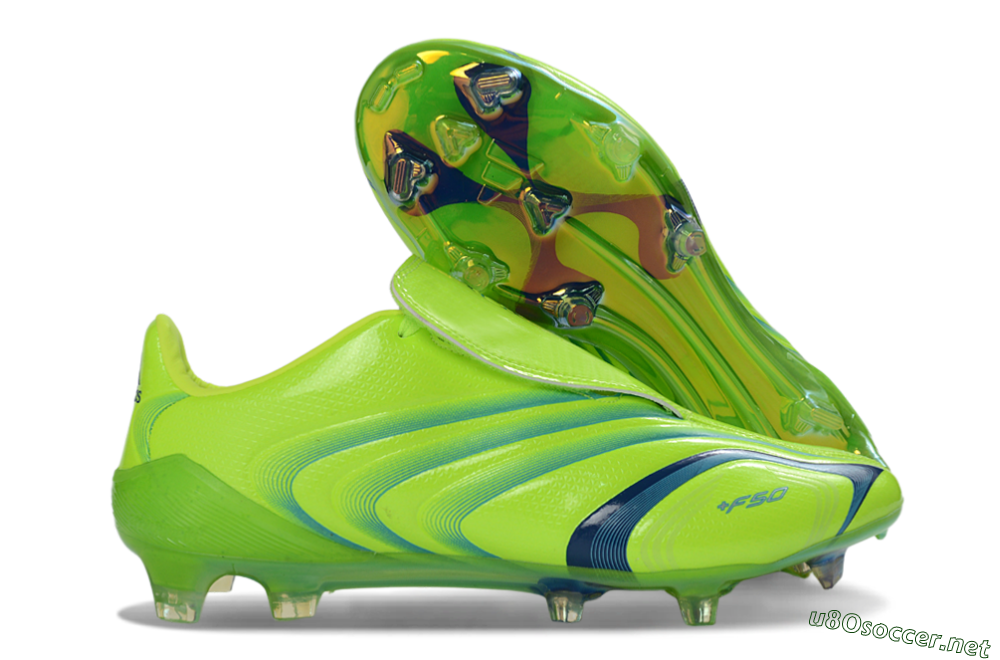 Men's Adidas F50 Elite FG Football Boots - Green/Electric Green/Blue Accent 2