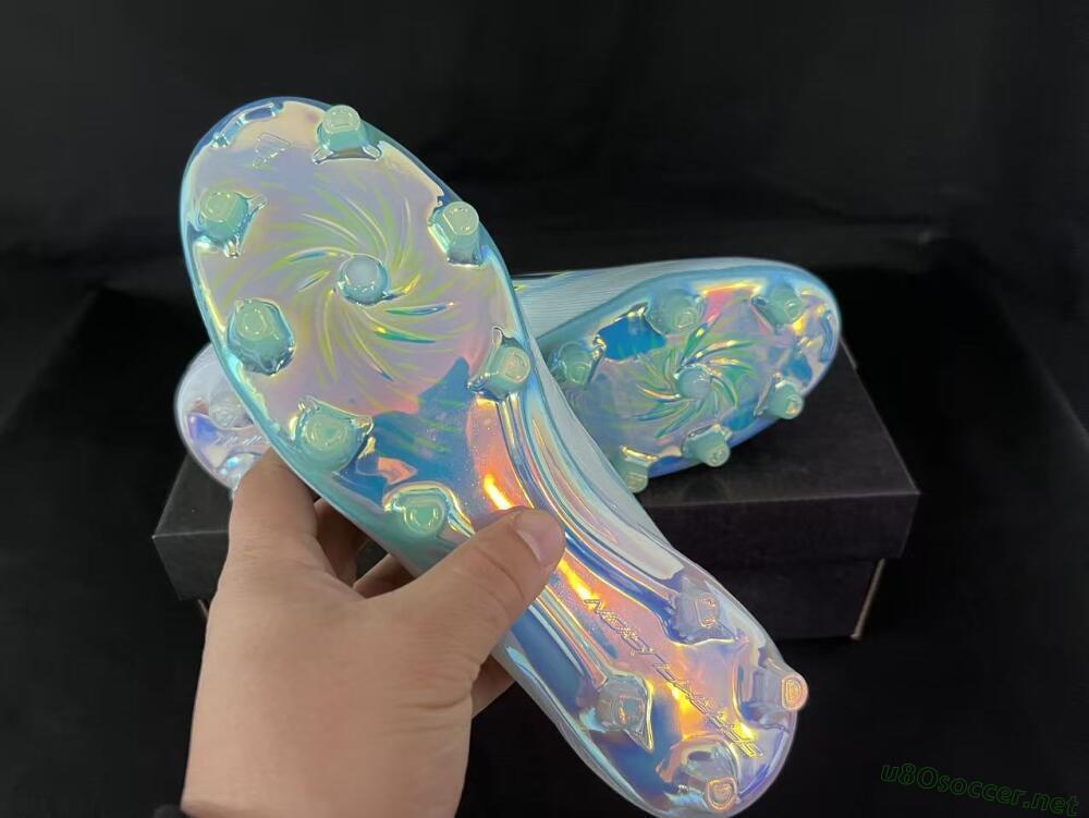 Unisex Adidas F50 Elite Laceless FG Football Boots - White/Neon Yellow/Iridescent Blue