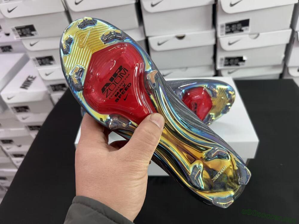 Unisex Nike Air Zoom Mercurial Superfly 11 FG Football Boots - Black/Vibrant Orange/Rainbow Burst