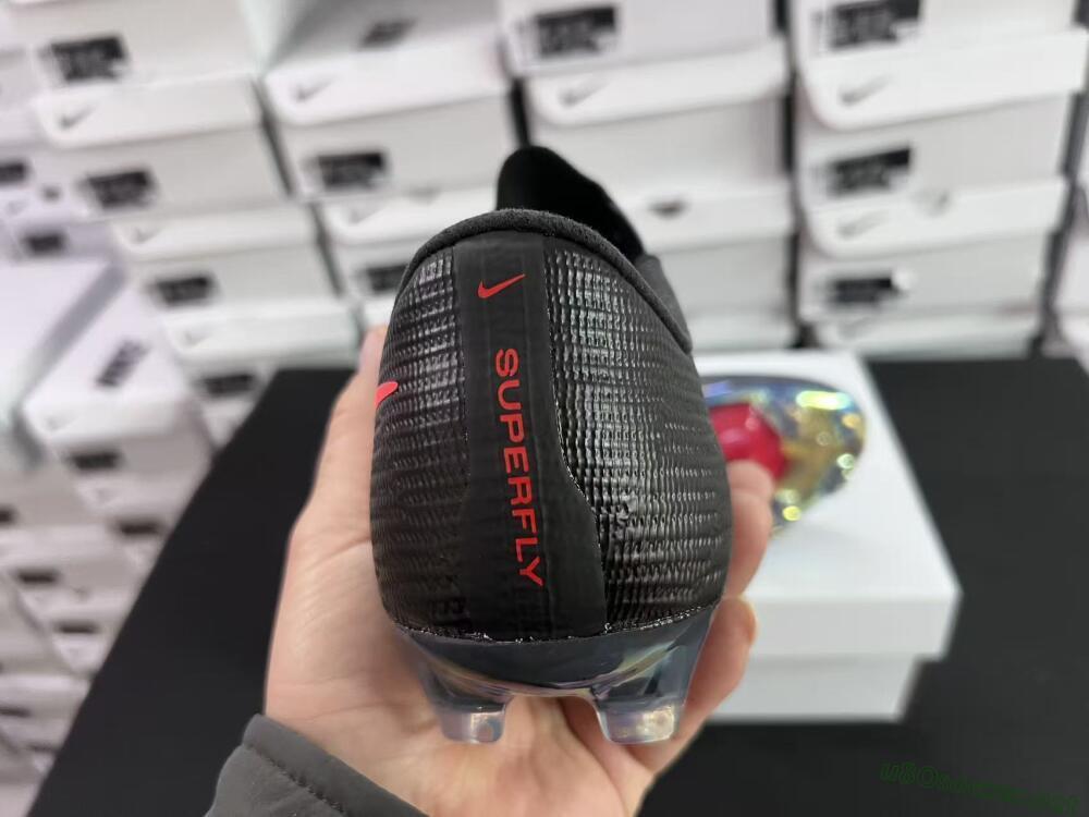 Unisex Nike Air Zoom Mercurial Superfly 11 FG Football Boots - Black/Vibrant Orange/Rainbow Burst