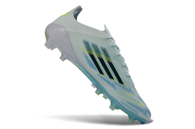 Unisex Adidas F50 Elite AG Football Boots - Light/Iridescent Blue/Spectral Yellow