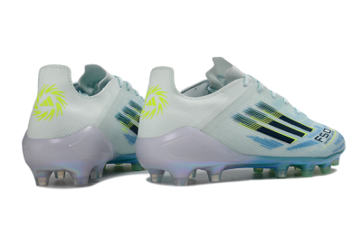 Unisex Adidas F50 Elite AG Football Boots - Light/Iridescent Blue/Spectral Yellow