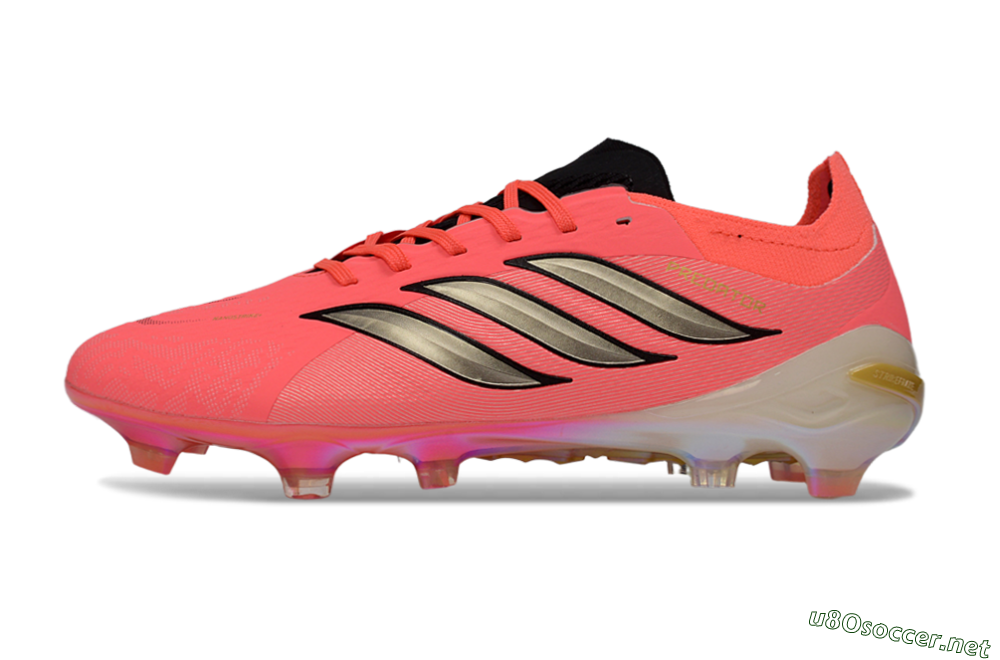 Unisex Adidas Predator 26 Elite FG Football Boots - Pink/Sunny Coral/Gleaming Gold 0