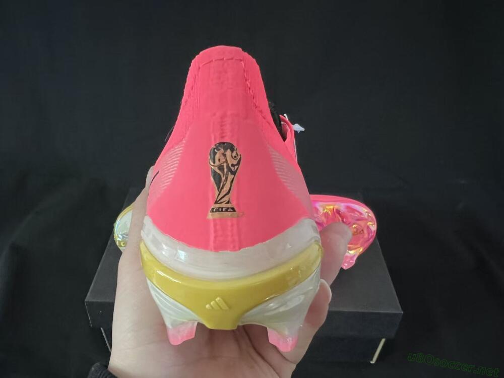 Unisex Adidas Predator 26 Elite FG Football Boots - Pink/Sunny Coral/Gleaming Gold