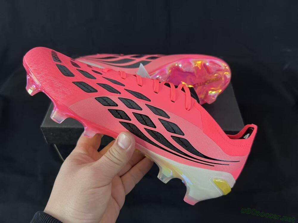 Unisex Adidas Predator 26 Elite FG Football Boots - Pink/Sunny Coral/Gleaming Gold