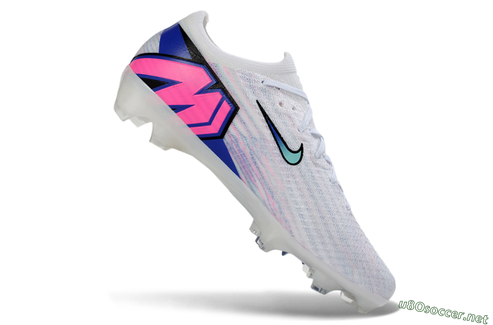 Unisex Nike Air Zoom Mercurial Vapor 16 Elite FG Football Boots - White/Aqua Blue/Misty Pink 3