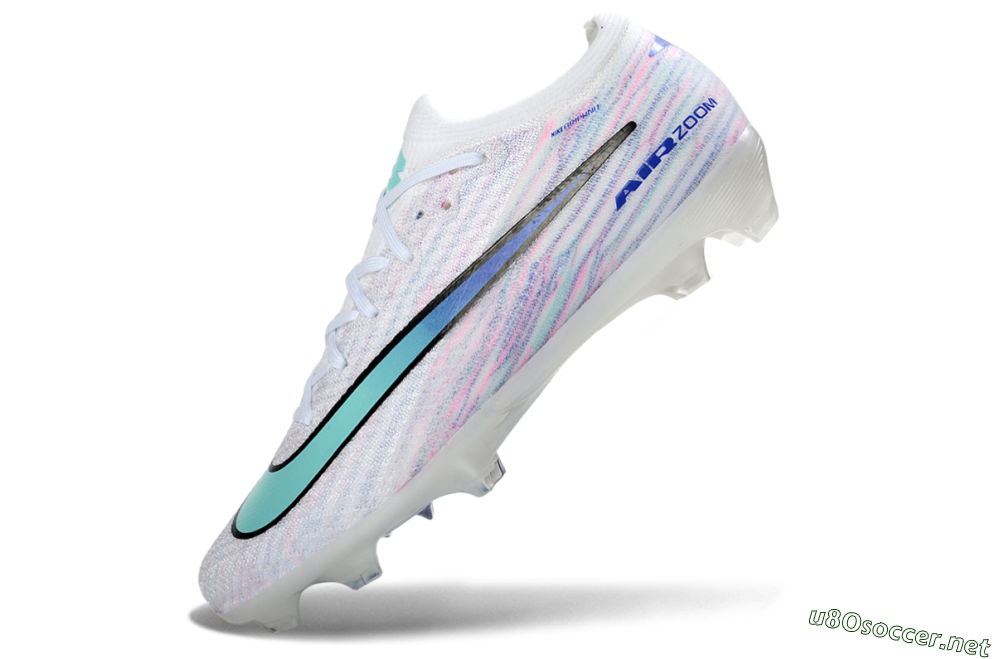 Unisex Nike Air Zoom Mercurial Vapor 16 Elite FG Football Boots - White/Aqua Blue/Misty Pink 4