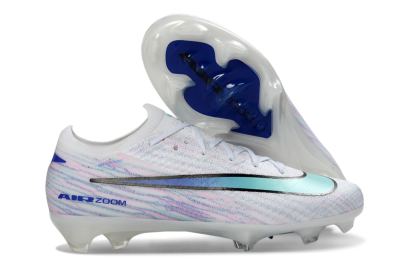 Unisex Nike Air Zoom Mercurial Vapor 16 Elite FG Football Boots - White/Aqua Blue/Misty Pink