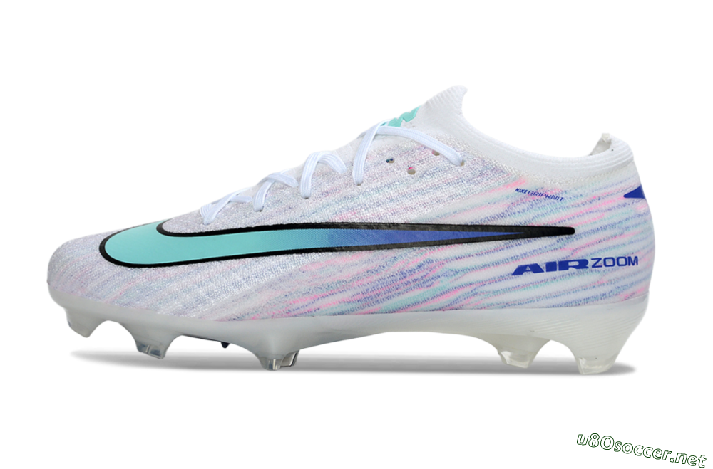 Unisex Nike Air Zoom Mercurial Vapor 16 Elite FG Football Boots - White/Aqua Blue/Misty Pink 0